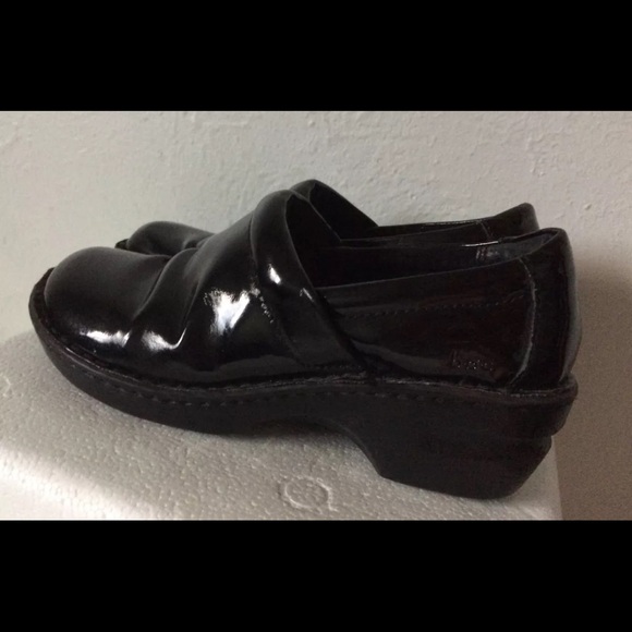 BOC Born Concepts Clogs Shoes Faux Black Patent Leather PEGGY BC9632 Sz 8 M/W 39 - Picture 2 of 12